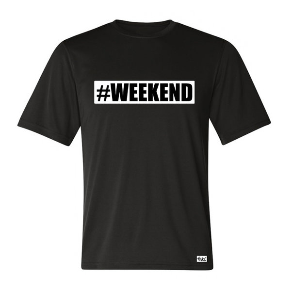 EAKS® Herren T-Shirt "#WEEKEND" Hashtag Wochenende Partyshirt Spruchshirt Fun Shirt Feiern Festival