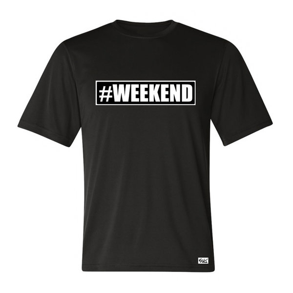 EAKS® Herren T-Shirt "#WEEKEND" Hashtag Wochenende Partyshirt Spruchshirt Fun Shirt Feiern Festival