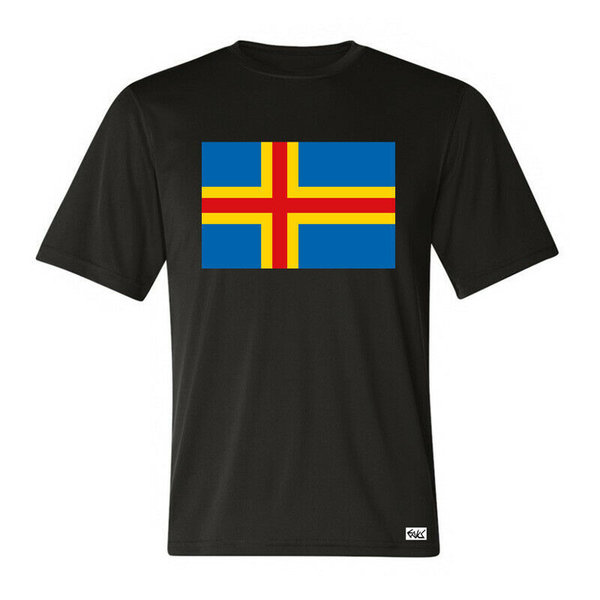 EAKS® Herren T-Shirt "ALANDINSELN FLAGGE" Landskapet Åland Finnland Fahne Reisen