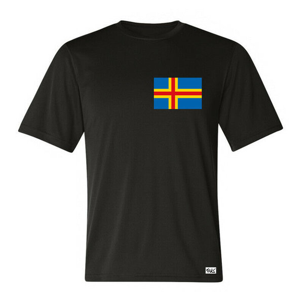 EAKS® Herren T-Shirt "ALANDINSELN FLAGGE" Landskapet Åland Finnland Fahne Reisen