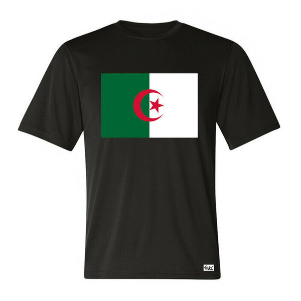 EAKS® Herren T-Shirt "ALGERIEN FLAGGE" Fahne Algeria Sport Fußball WM Ländershirt