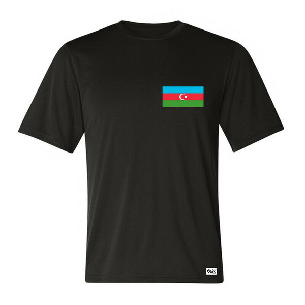 EAKS® Herren T-Shirt "ASERBAIDSCHAN FLAGGE" Fahne Azərbaycan Fußball Sport WM