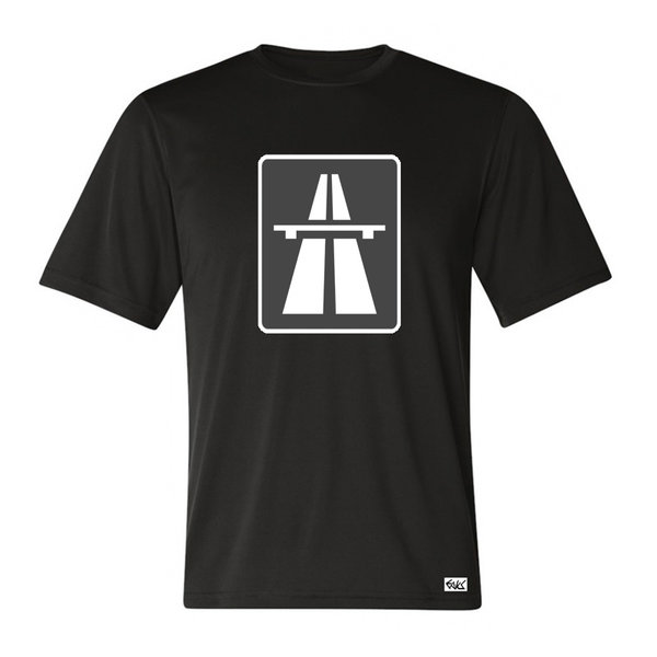 EAKS® Herren T-Shirt "AUTOBAHN-SCHILD" BRD Fun Auto Shirt Tuningszene Motorsport Autobahnschild
