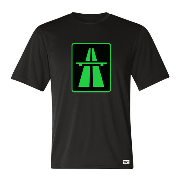 EAKS® Herren T-Shirt "AUTOBAHN-SCHILD" BRD Fun Auto Shirt Tuningszene Motorsport Autobahnschild
