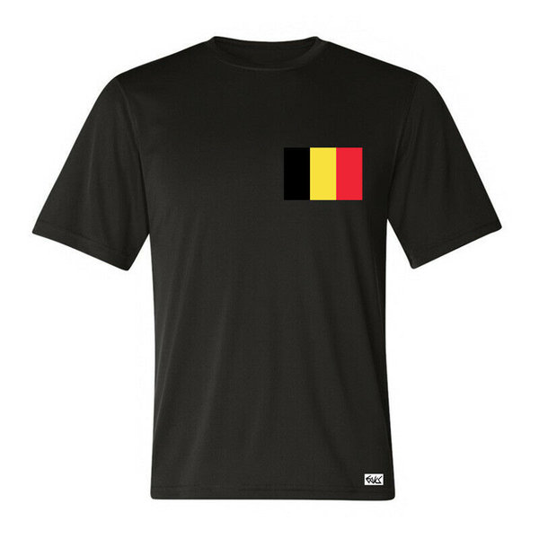 EAKS® Herren T-Shirt "Motiv: BELGIEN FLAGGE" Fahne Belgique Fußball Sport WM EM