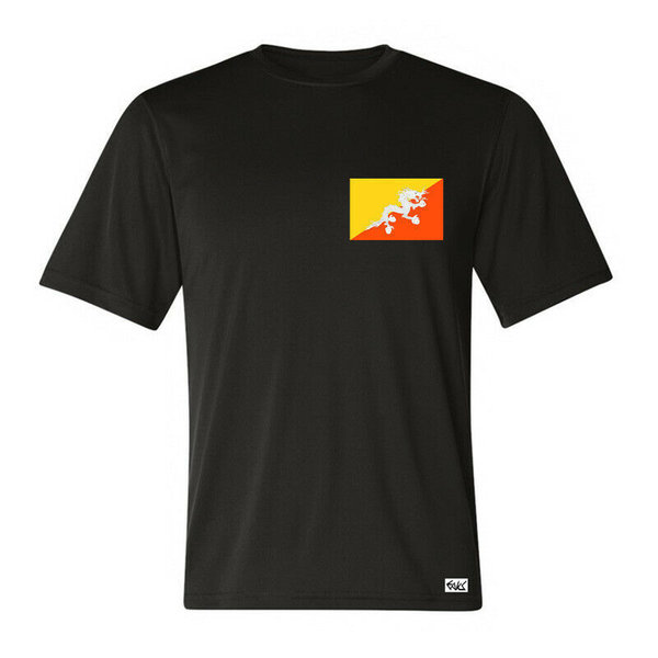 EAKS® Herren T-Shirt "Motiv: BHUTAN FLAGGE" Fahne Druk Yul Donnerdrachen Asien Fußball