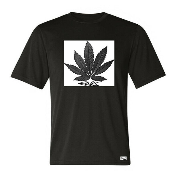 EAKS® HERREN T-SHIRT "Motiv: CANNABIS LEAF" Cannabisblatt Gras Weed Ganja Pot Kiffer Shirt