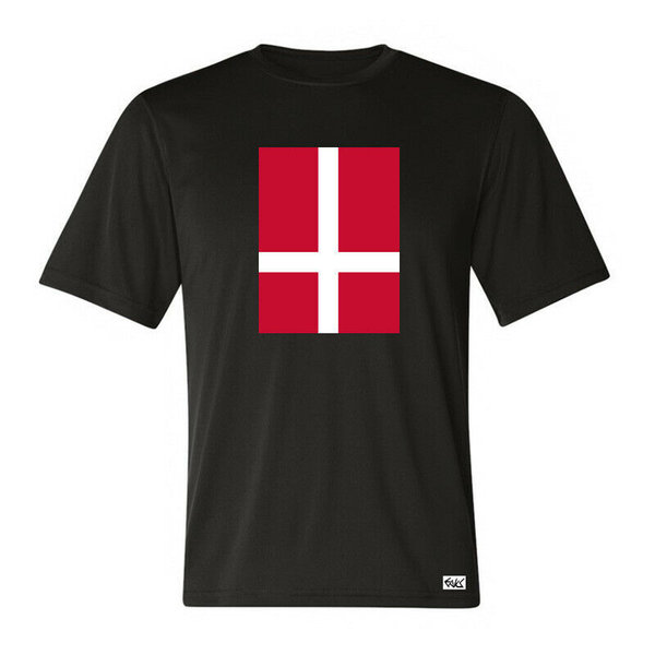 EAKS® Herren T-Shirt "Motiv: DÄNEMARK FLAGGE" Fahne Denmark Danmark Sport Fußball EM WM