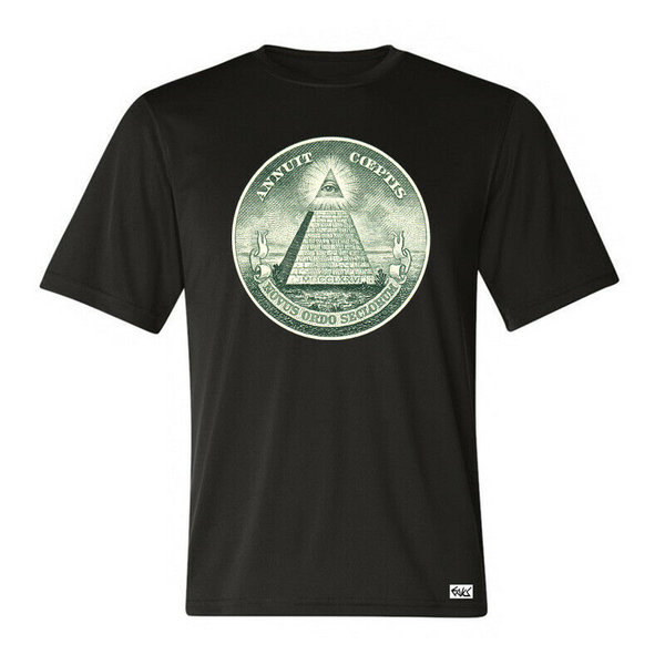 EAKS® Herren T-Shirt "Motiv: EYE OF PROVIDENCE" Auge der Vorsehung Pyramide Dollarnote