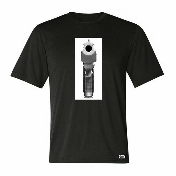 EAKS® Herren T-Shirt "GANGSTER GUN" Pistole Schießsport Schützenverein Sportschützen Hip Hop Rap