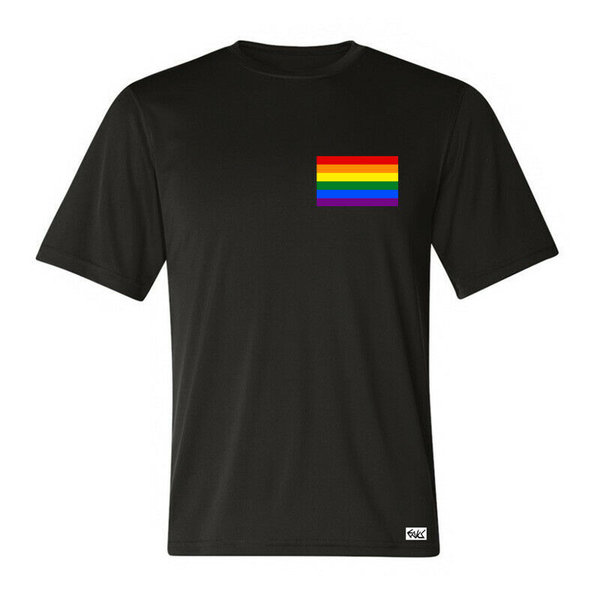 EAKS® Herren T-Shirt "GAY-RAINBOW-FLAGGE" Regenbogenfahne Lesben- / Bi- / Schwulenbewegung Lesbians