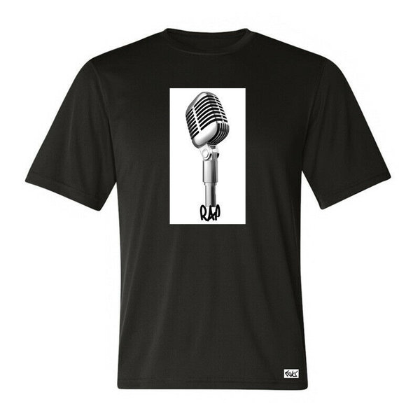 EAKS® Herren T-Shirt "OLD SCHOOL RAP MIC" Hip Hop Mikrofon microphone Rapper Rapperin Musiker Music