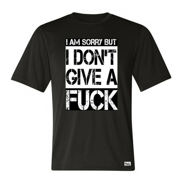 EAKS® Herren T-Shirt "I DON'T GIVE A FUCK" Funshirt Spruchshirt Hardcore-Metal Hip Hop Rap