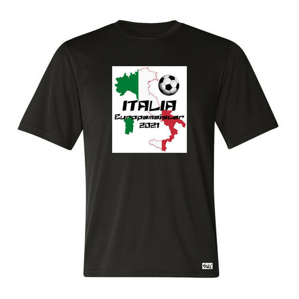EAKS® Herren T-Shirt "ITALIEN EUROPAMEISTER 2021" Italia Italy Fahne Fußball EM