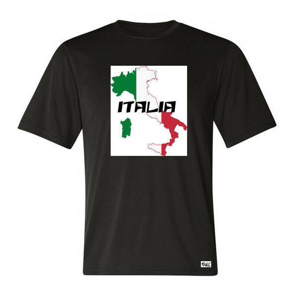EAKS® Herren T-Shirt "Motiv: ITALIEN STIEFEL-FLAGGE" Italia Italy Fahne Fußball Sport EM WM