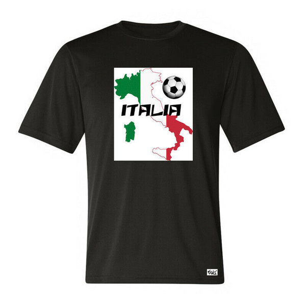 EAKS® Herren T-Shirt "Motiv: ITALIEN STIEFEL-FLAGGE" Italia Italy Fahne Fußball Sport EM WM