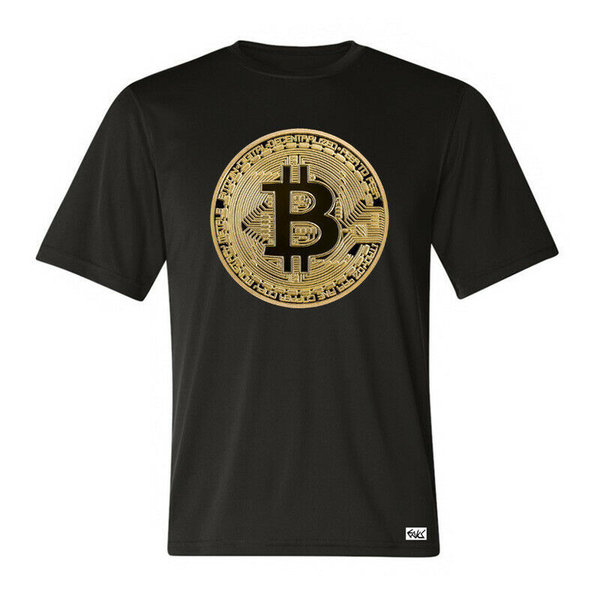 EAKS® Herren T-Shirt Motiv: "Bitcoin-Münze Gold" Kryptowährung BTC Crypto Kryptobörse Börse Aktien