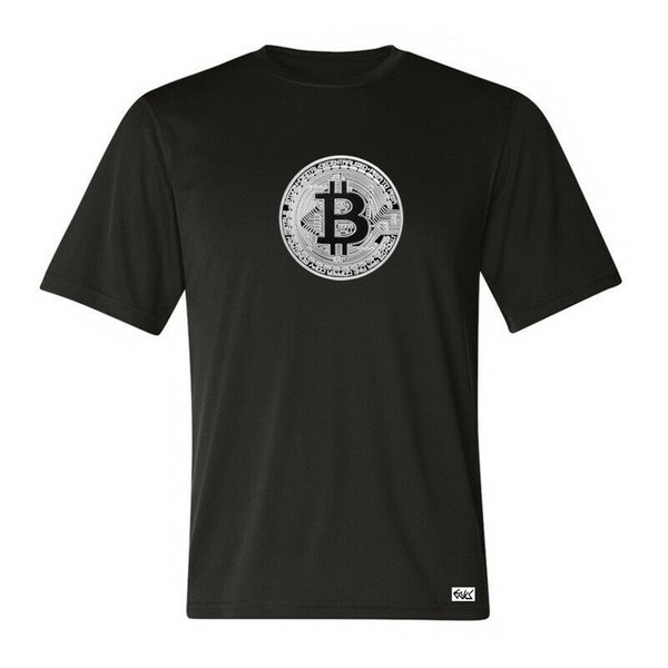 EAKS® Herren T-Shirt "Motiv: BITCOIN-MÜNZE SILBER" Kryptowährung BTC Crypto Kryptobörse Börse Aktien