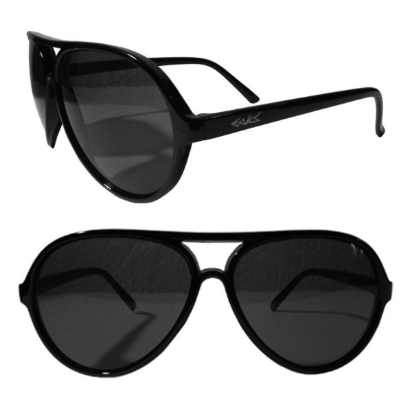EAKS® Designer Sonnenbrille "PILOT" schwarz Pilotenbrille Pornobrille Retro 70er 80er 90er Unisex
