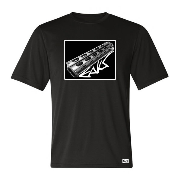 EAKS® Herren T-Shirt "Motiv: BUTTERFLY KNIFE" Messer Hardcore-Style Hip Hop Gangster Rap Waffenshirt