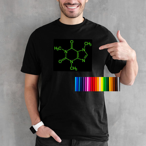 EAKS® Herren T-Shirt "Motiv: CAFFEINE-FORMULA" Formel Koffein Coffein Strukturformel Chemiker Chemie