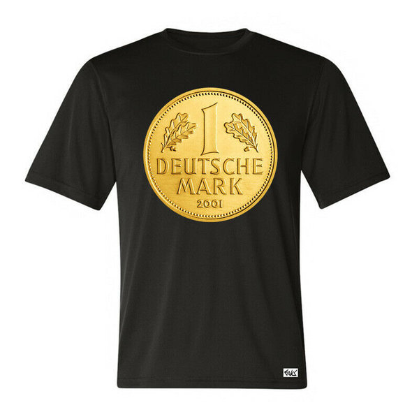 EAKS® Herren T-Shirt "Motiv: GOLDMARK / 1 DM MÜNZE GOLD" Deutsche Mark Deutschland Numismatik