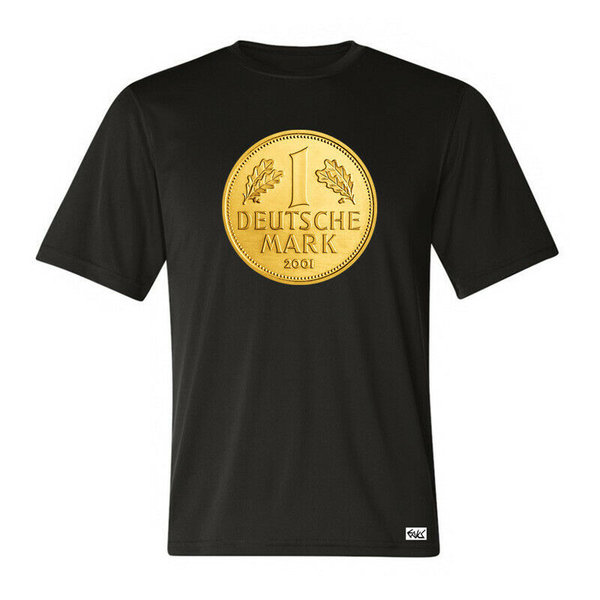 EAKS® Herren T-Shirt "Motiv: GOLDMARK / 1 DM MÜNZE GOLD" Deutsche Mark Deutschland Numismatik