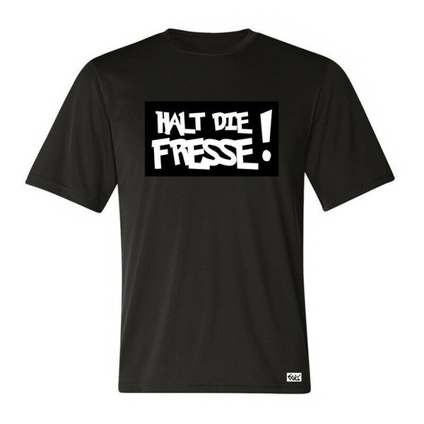 EAKS® Herren T-Shirt "Motiv: HALT DIE FRESSE" Hardcore-Style Funshirt Sprücheshirt Spruchshirt