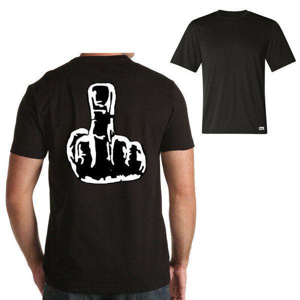 EAKS® Herren T-Shirt "Motiv: MIDDLE FINGER" Mittelfinger Stinkfinger Spaß Funshirt Hardcore-Style