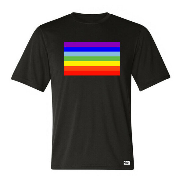 EAKS® Herren T-Shirt "Motiv: RAINBOW-FLAGGE" Regenbogenfahne Friedensbewegung