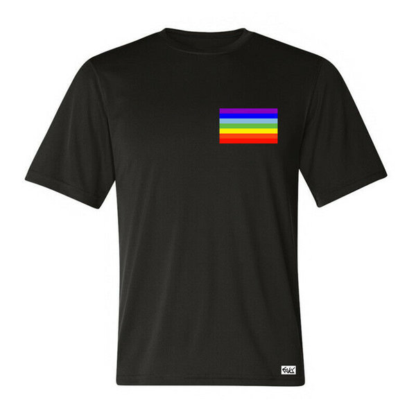 EAKS® Herren T-Shirt "Motiv: RAINBOW-FLAGGE" Regenbogenfahne Friedensbewegung Regenbogen Peace