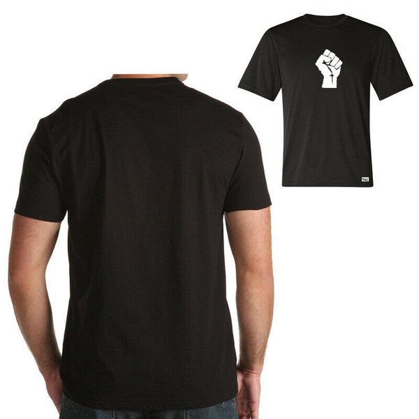 EAKS® Herren T-Shirt "Motiv: RAISED FIST" rot / weiß erhobene Faust Symbol Revolution Hardcore-Style
