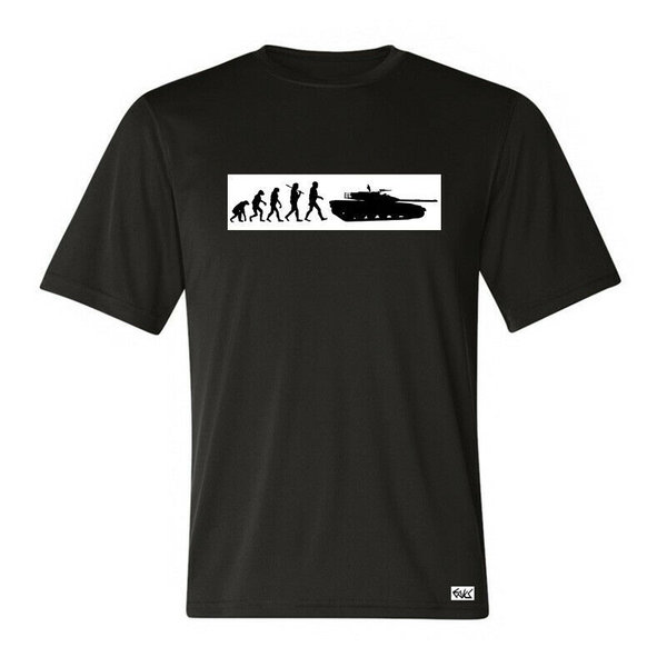 EAKS® Herren T-Shirt "Motiv: TANK-EVOLUTION" Panzer-Evolution Funshirt Militär Military War Krieg