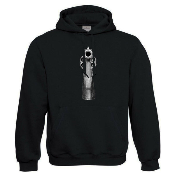 EAKS® Hoodie "Motiv: GANGSTER GUN" Hoody Kapuzenpullover Pistole Revolver Schützenverein Hip Hop Rap