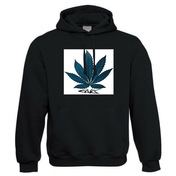 EAKS® Hoodie "Motiv: CANNABIS LEAF BLATT" Kapuzenpullover Hoody Gras Weed Ganja Pot Kiffer Marihuana