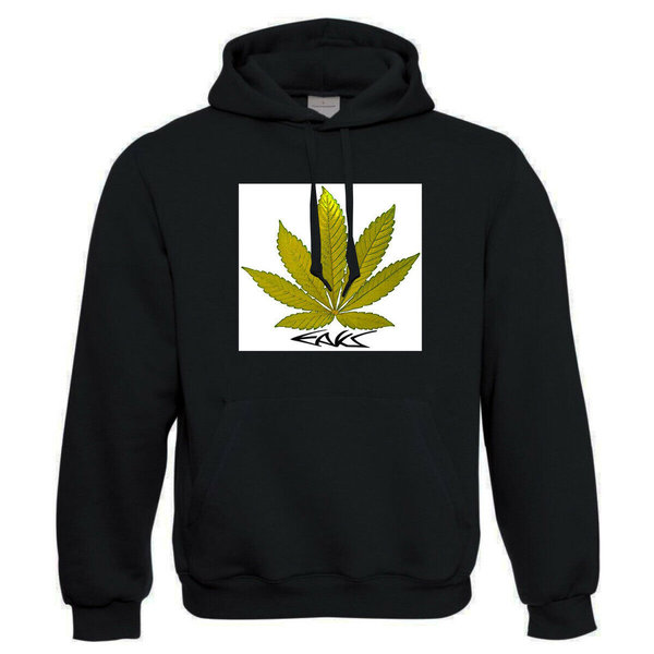 EAKS® Hoodie "Motiv: CANNABIS LEAF BLATT" Kapuzenpullover Hoody Gras Weed Ganja Pot Kiffer Marihuana