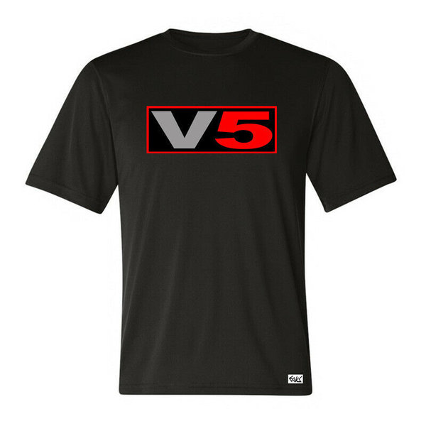 EAKS® Herren T-Shirt "Motiv: V5-SCHRIFTZUG " V5-Logo Motorsport Rennsport Tuning Autoshirt