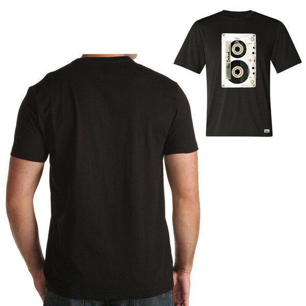 EAKS® Herren T-Shirt "OLD SCHOOL TAPE" MC-Kassette Cassette Hip Hop Rap 80er 90er 2000er Retro