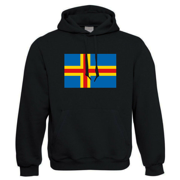 EAKS® Hoodie "ALANDINSELN FLAGGE" Fahne Länder Hoody Kapuzenpullover Landskapet Åland Finnland WM EM