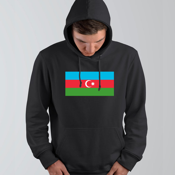 EAKS® Hoodie "ASERBAIDSCHAN FLAGGE" Fahne Hoody Kapuzenpullover Azərbaycan Asien Sport Fußball WM