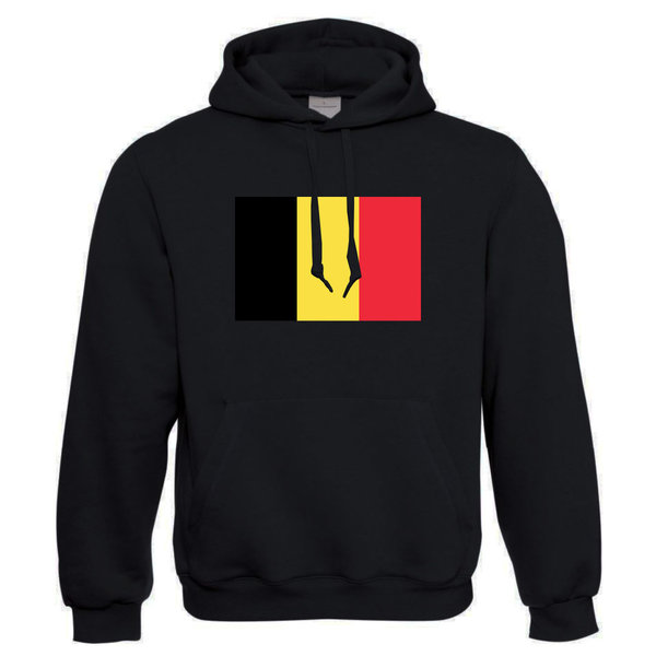 EAKS® Hoodie "BELGIEN FLAGGE" Fahne Hoody Kapuzenpullover Belgique Sport Fußball EM WM Urlaub Reisen