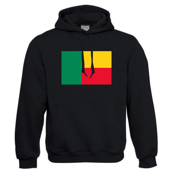 EAKS® Hoodie "BENIN FLAGGE" Fahne Bénin Hoody Westafrika Kapuzenpullover Fußball Sport WM Afrika
