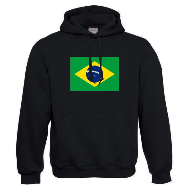 EAKS® Hoodie "BRASILIEN FLAGGE" Fahne Brazil Hoody Kapuzenpullover Fußball WM Südamerika Urlaub