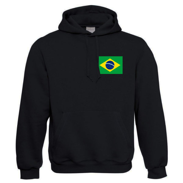 EAKS® Hoodie "BRASILIEN FLAGGE" Fahne Brazil Hoody Kapuzenpullover Fußball WM Südamerika Urlaub