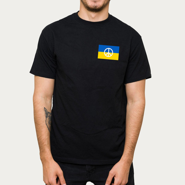 EAKS® Herren T-Shirt UKRAINE PEACE-FLAGGE Symbol Freedom Fahne Ukrajina Flagge Peace Ukraina