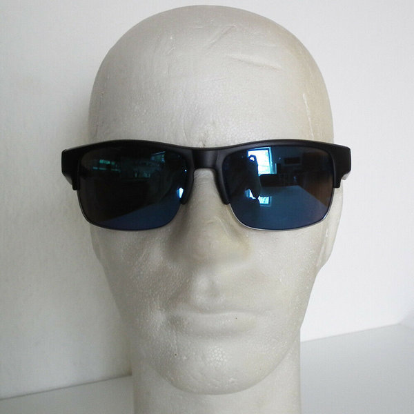 EAKS® Designer Sonnenbrille schwarz, blau verspiegelt Retro 70er 80er 90er 2000er