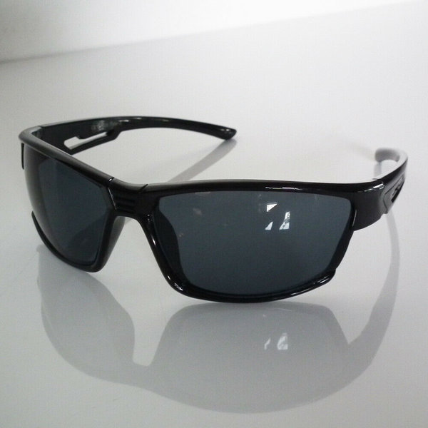 EAKS® Herren Designer Sport / Biker / Gangster / Rad Sonnenbrille schwarz black leicht verspiegelt