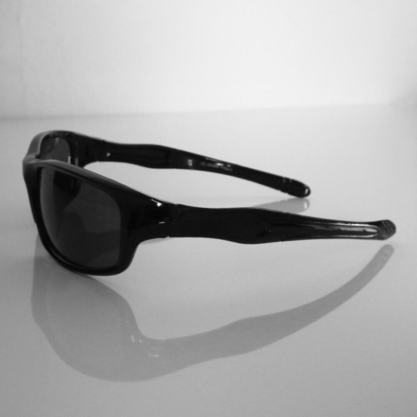 EAKS® Herren Designer Sport / Biker / Gangster / Rad Sonnenbrille schwarz black leicht verspiegelt