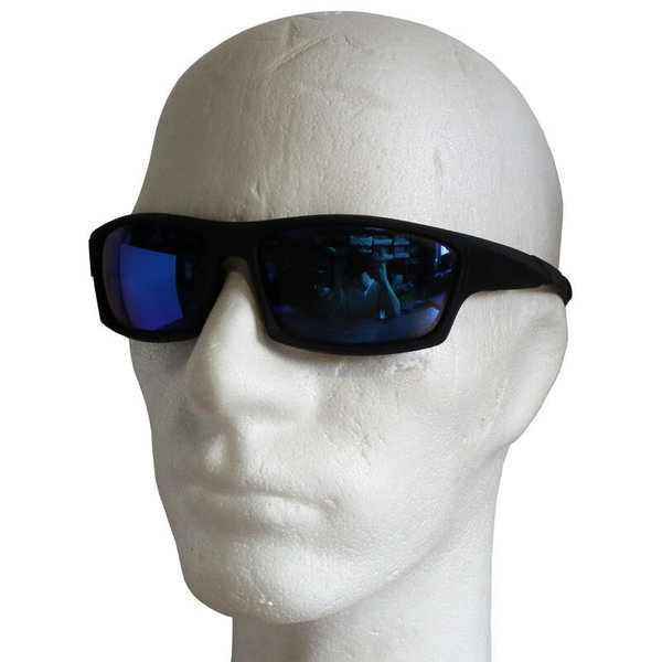 EAKS® Herren Designer Sport Biker Rad Hip Hop Sonnenbrille schwarz, blau verspiegelt