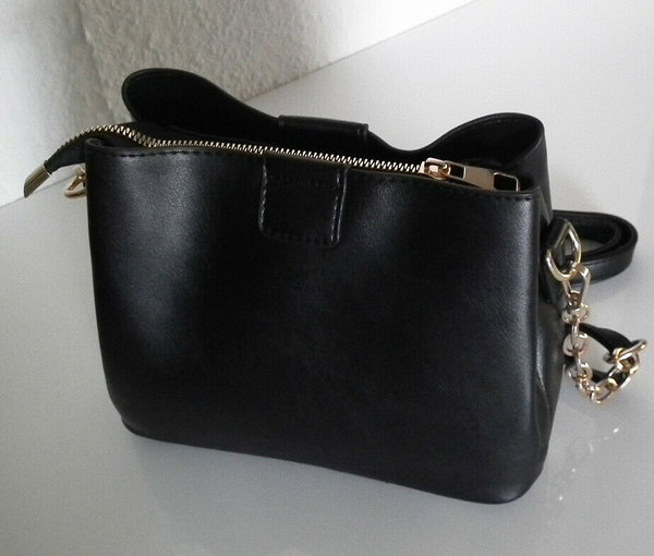 EAKS® Luxus Damentasche Handtasche Abendtasche schwarz-gold Schultertasche NEU